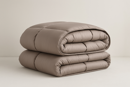 Edredom Queen Premium Taupe - Pluma Sintética Luxo